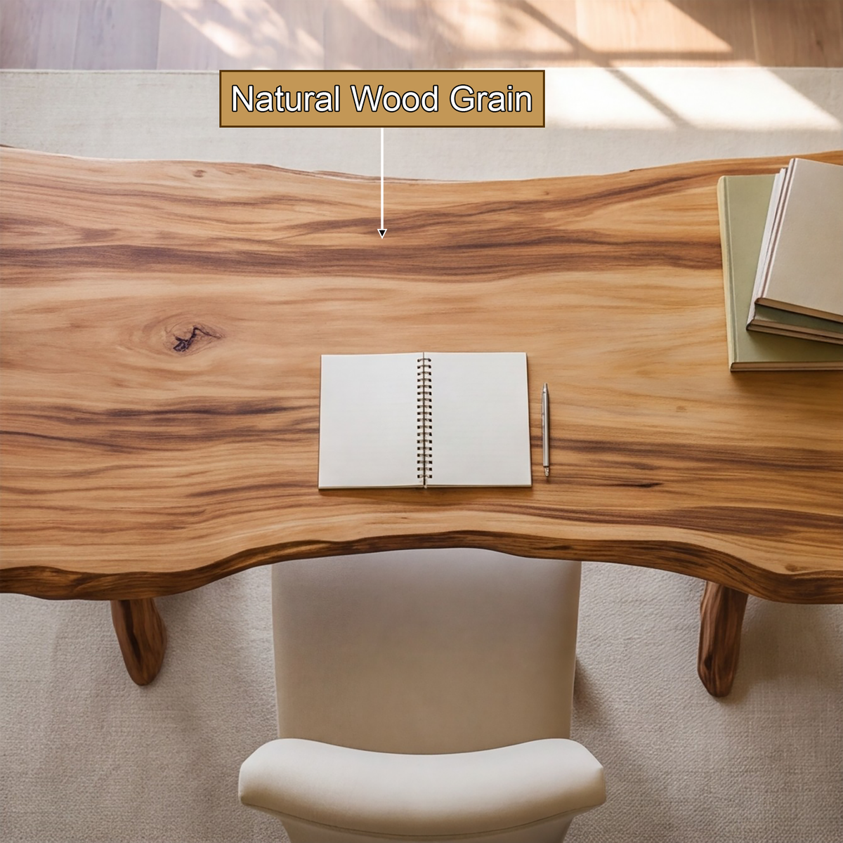 Velivane Live Edge Sculpted Tree Base Handcrafted Desk - Timberustic Desk