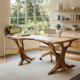 Velivane Live Edge Sculpted Tree Base Handcrafted Desk - Timberustic Desk