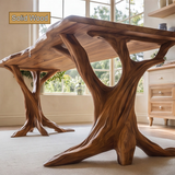 Velivane Live Edge Sculpted Tree Base Handcrafted Desk - Timberustic Desk