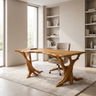 Velivane Live Edge Sculpted Tree Base Handcrafted Desk Teak - Timberustic Desk
