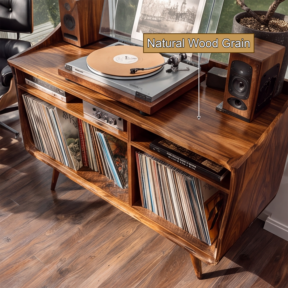 Load Information Table Velivella Custom Handcrafted Record Player Stand With Storage | Timberustic