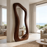 Velmira Flowing Sculpted Handcrafted Mirror Frame Dark Walnut - Timberustic Mirror