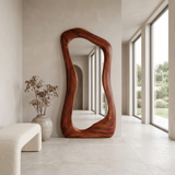 Velmira Flowing Sculpted Handcrafted Mirror Frame Mahogany - Timberustic Mirror