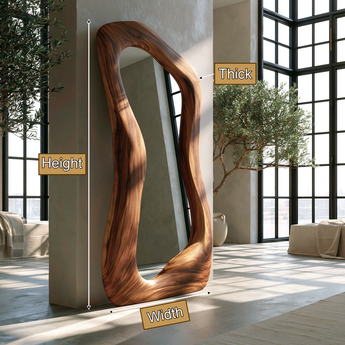 Velmira Flowing Sculpted Handcrafted Mirror Frame - Timberustic Mirror