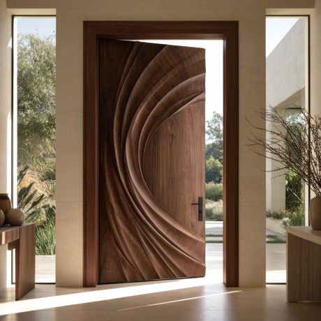 Velorell Radiating Fold Sculpted Handcrafted Door - Timberustic Door