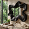 Velovale Undulating Sculpted Handcrafted Mirror Frame by Timberustic — Black finish