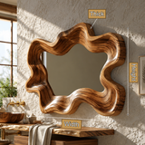 Velovale Undulating Sculpted Handcrafted Mirror Frame by Timberustic — product dimensions