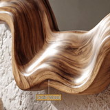 Velovale Undulating Sculpted Handcrafted Mirror Frame by Timberustic — solid wood detail