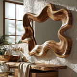 Velovale Undulating Sculpted Handcrafted Mirror Frame by Timberustic — overall product view