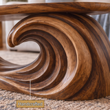 Virearell Sculpted Handcrafted Solid Wood Coffee Table by Timberustic — handcrafted details