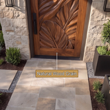 Vireedell Sculpted Botanical Leaf Handcrafted Door by Timberustic — natural wood grain detail