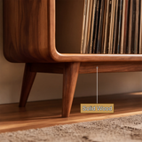 Vireedrin Sculpted Rounded Cabinet Handcrafted Record Player Stand With Storage - Timberustic Record Player Stand With Storage