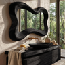 Vireelora Flowing Sculpted Handcrafted Mirror Frame by Timberustic — Black finish
