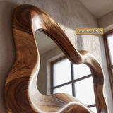 Vireelora Flowing Sculpted Handcrafted Mirror Frame by Timberustic — handcrafted details