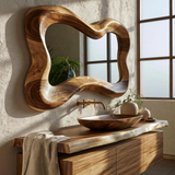 Vireelora Flowing Sculpted Handcrafted Mirror Frame by Timberustic — overall product view
