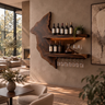 Vireemere Live Edge Handcrafted Floating Wine Shelf by Timberustic — Dark Walnut finish