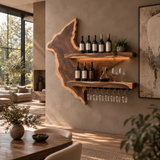 Vireemere Live Edge Handcrafted Floating Wine Shelf by Timberustic — overall product view
