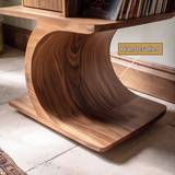 Vireevale Sculpted Curved Pedestal Handcrafted Record Player Stand With Storage - Timberustic Record Player Stand With Storage