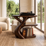 Vireevella Branching Sculpted Handcrafted Record Player Stand With Storage Dark Walnut - Timberustic Record Player Stand With Storage