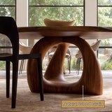 Vireewyn Round Live Edge Sculpted Base Handcrafted Round Dining Table by Timberustic — natural wood grain detail
