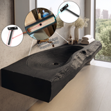 Vireirien Sculpted Live Edge Handcrafted Floating Bathroom Vanity with Integrated Sink - Timberustic Floating Bathroom Vanity with Integrated Sink