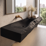 Vireirien Sculpted Live Edge Handcrafted Floating Bathroom Vanity with Integrated Sink - Timberustic Floating Bathroom Vanity with Integrated Sink