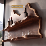 Vireiwyn Mountain Live Edge Handcrafted Floating Wine Shelf by Timberustic — handcrafted details