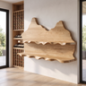 Vireiwyn Mountain Live Edge Handcrafted Floating Wine Shelf by Timberustic — Natural Oak finish