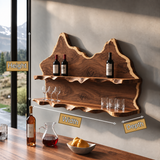 Vireiwyn Mountain Live Edge Handcrafted Floating Wine Shelf by Timberustic — product dimensions