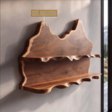 Vireiwyn Mountain Live Edge Handcrafted Floating Wine Shelf by Timberustic — solid wood detail