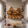 Vireiwyn Mountain Live Edge Handcrafted Floating Wine Shelf by Timberustic — Teak finish