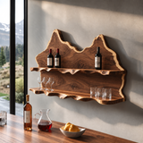 Vireiwyn Mountain Live Edge Handcrafted Floating Wine Shelf by Timberustic — overall product view
