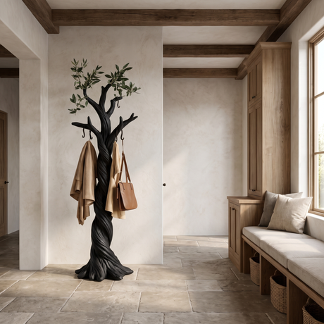 Virelorn Twisting Sculpted Tree Coat Rack Black - Timberustic Tree Coat Rack