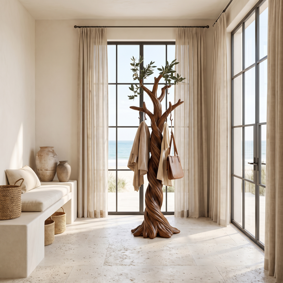 Virelorn Twisting Sculpted Tree Coat Rack Brown - Timberustic Tree Coat Rack