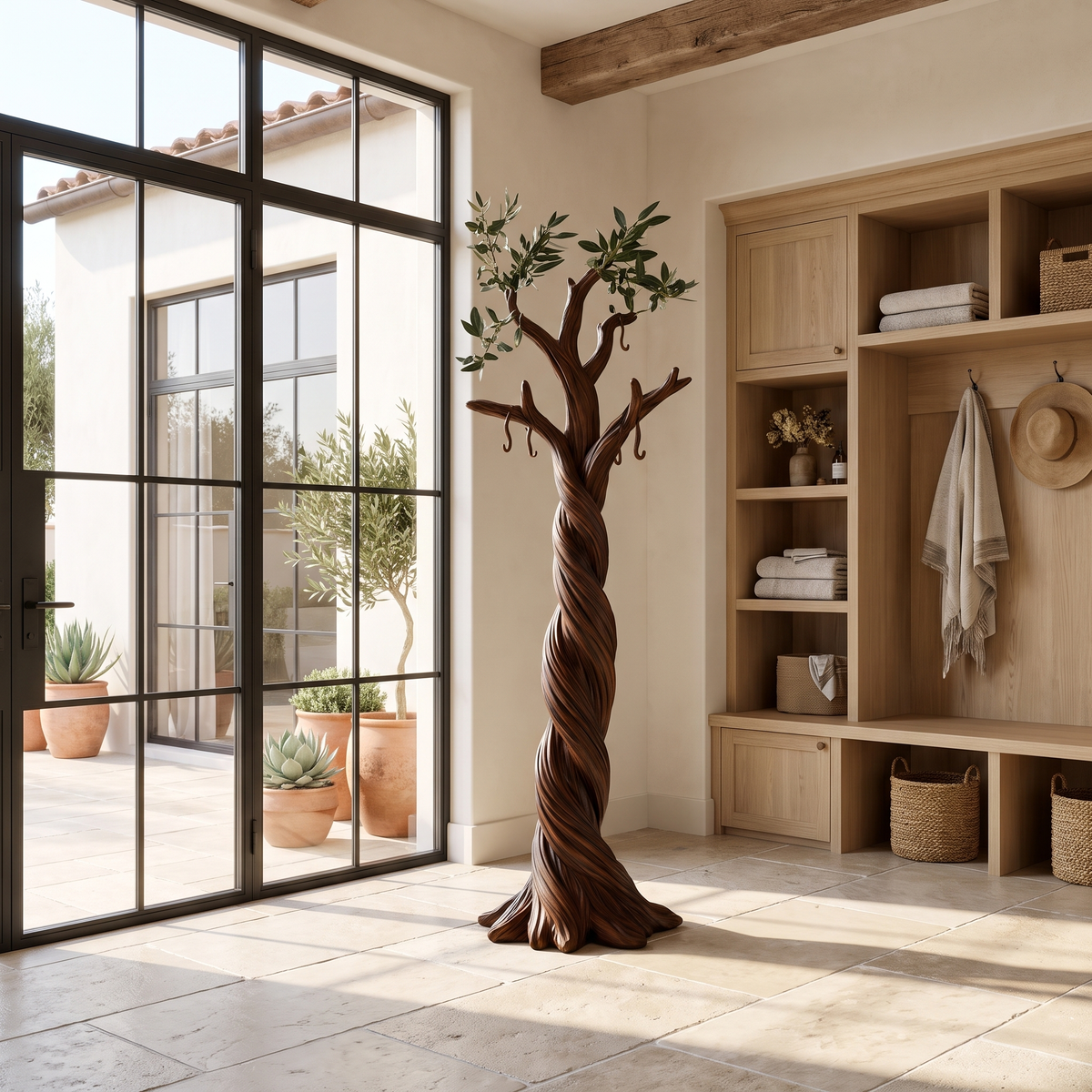 Virelorn Twisting Sculpted Tree Coat Rack Dark Walnut - Timberustic Tree Coat Rack