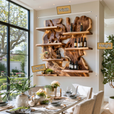 Viremont Live Edge Handcrafted Floating Wine Shelf by Timberustic — product dimensions