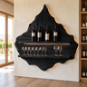 Vireorell Peaked-Contour Handcrafted Floating Wine Shelf by Timberustic — Black finish