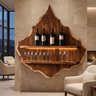 Vireorell Peaked-Contour Handcrafted Floating Wine Shelf by Timberustic — Brown finish