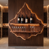 Vireorell Peaked-Contour Handcrafted Floating Wine Shelf by Timberustic — Dark Walnut finish
