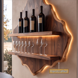Vireorell Peaked-Contour Handcrafted Floating Wine Shelf by Timberustic — handcrafted details