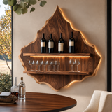 Vireorell Peaked-Contour Handcrafted Floating Wine Shelf by Timberustic — overall product view