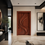 Vireowyn Sculpted Flowing Ribbon Handcrafted Door by Timberustic — Mahogany finish