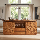 Aelewyn Relief-Front Wine Cabinet - Timberustic Wine Cabinet