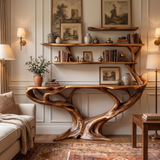 Aerionis Sculpted Solid Wood Console Table with Shelves Brown - Timberustic Console Table with Shelves