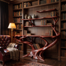 Aerionis Sculpted Solid Wood Console Table with Shelves Mahogany - Timberustic Console Table with Shelves