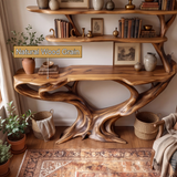 Aerionis Sculpted Solid Wood Console Table with Shelves - Timberustic Console Table with Shelves