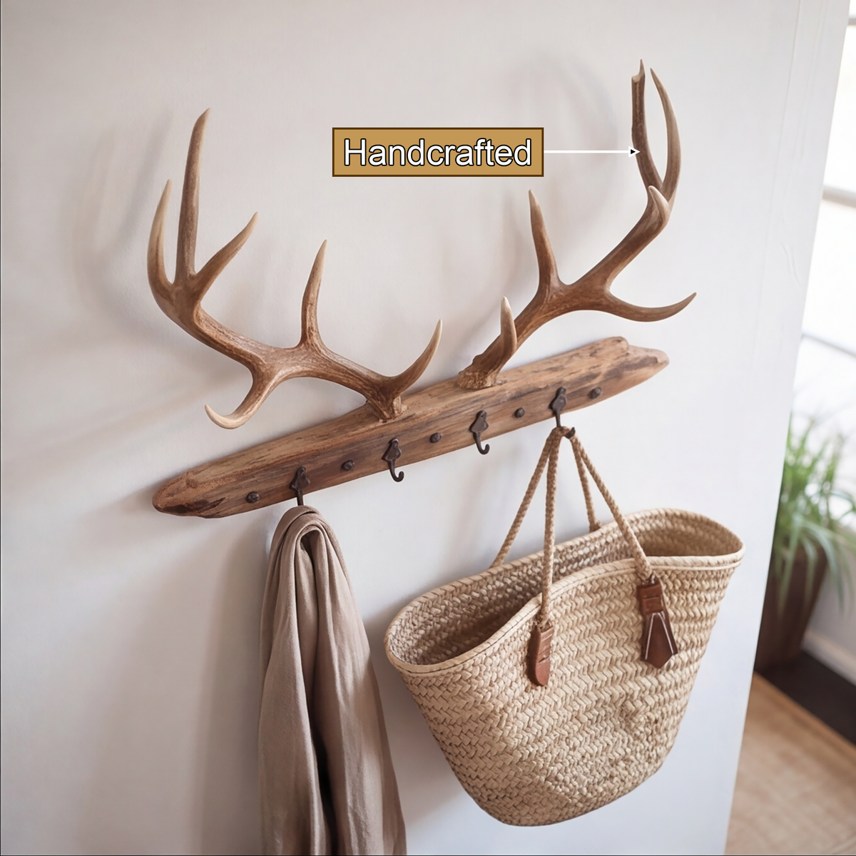 Antura Rustic Branchline Solid Wood Hook Rack - Timberustic Hook Rack