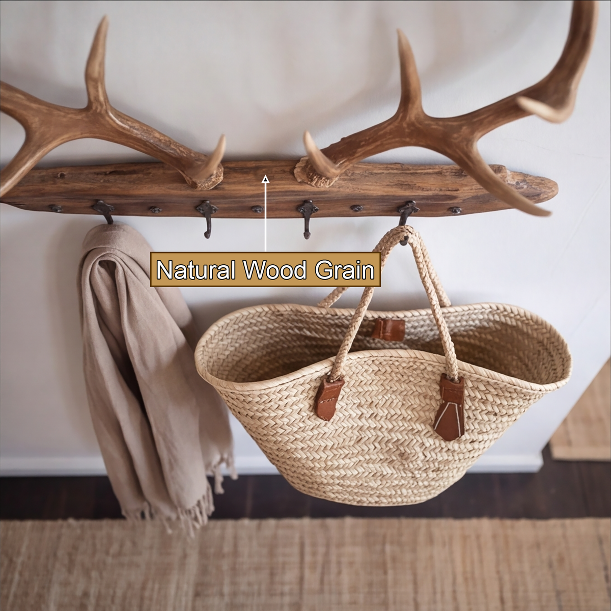 Antura Rustic Branchline Solid Wood Hook Rack - Timberustic Hook Rack