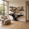 Arbordrift Handcrafted Tree Console Table with Shelves Black - Timberustic Console Table with Shelves