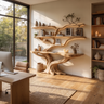 Arbordrift Handcrafted Tree Console Table with Shelves Natural Oak - Timberustic Console Table with Shelves